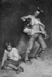 Die Frau wandte sich heftig gegen den Häuptling, graviert von Francis Scott King, Illustration aus 